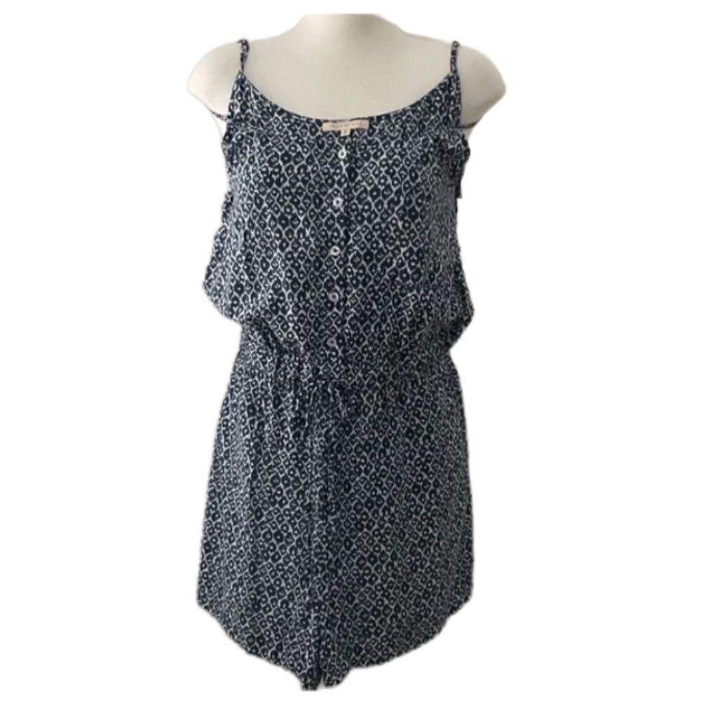 Copper Key Women’s Romper Blue & White Size XL NWOT